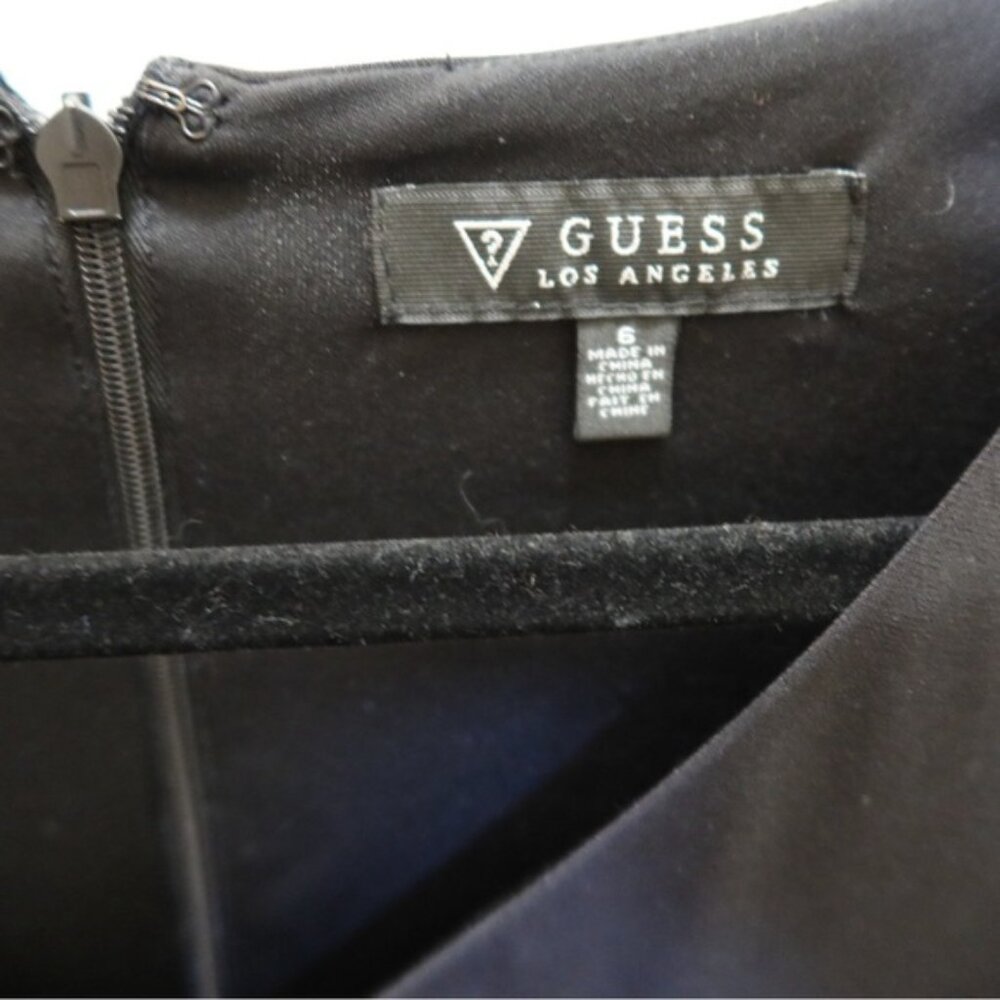 Guess Black Dress with Embellished Long Sleeves